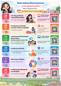 ขอเชิญบุคลากรเข้าร่วม โครงการพัฒนาศักยภาพบุคลากร ประจำเดือนตุลาคมถึงเดือนธันวาคม 2569